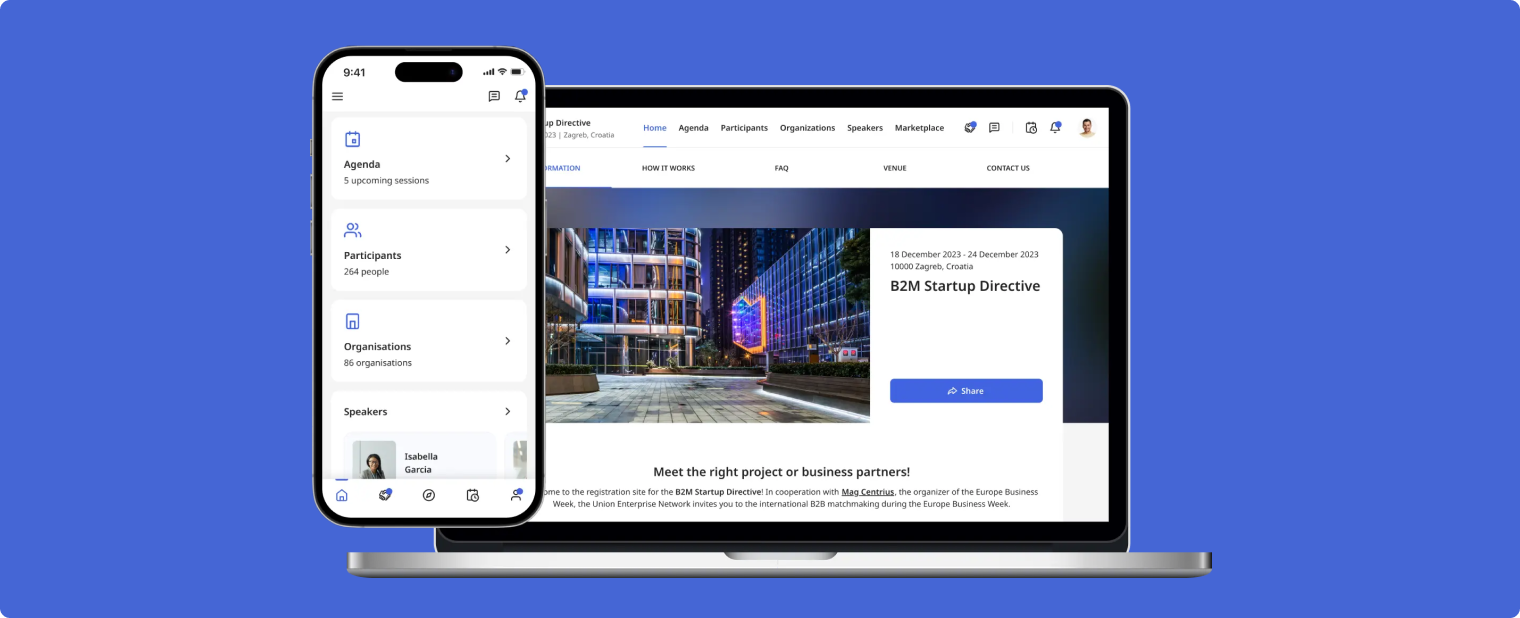 b2Match offers tools for registration, live streaming, and detailed analytics in one event platform